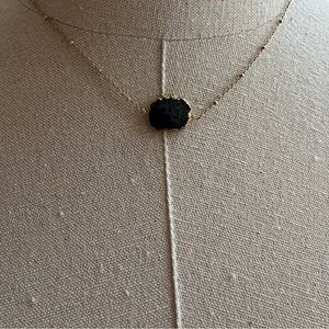 Sterling silver and dark blue druzy stone choker necklace